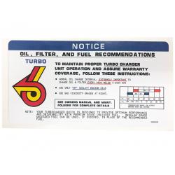 Turbo Regal Visor Label Starting Instructions Sticker Decal