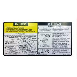 1979-80 Jack Instruction Decal Sticker - All GM A Body and Hurst/Olds
