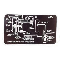 1991-93 GMC Typhoon / Syclone Emission Hose Routing Decal - Each