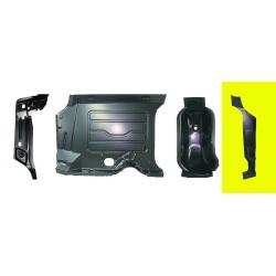 Passenger side trunk floor pan with body mount brace