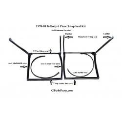 T-Top Weather Stripping Seal Kit - Reproduction