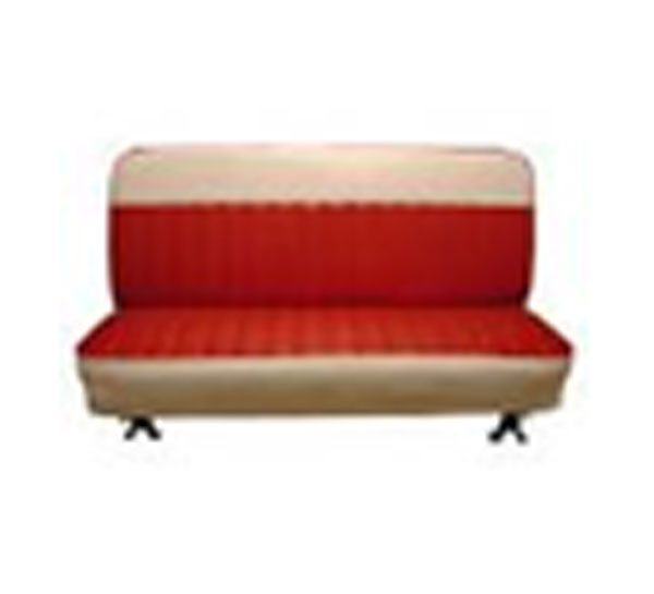 Chevy, GMC Truck 1960-1966 Standard Cab Bench Seat - Madrid Grain Vinyl Two Tone - All Colors With 2305 White Vinyl Accent